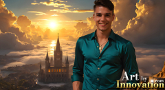 The Beautiful & Handsome Men of the Golden City,is a collection of AI generated images of sexy,glamorous,handsome guys in the heavens.