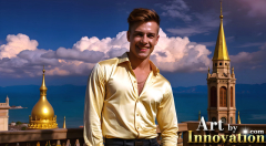 The Beautiful & Handsome Men of the Golden City,is a collection of AI generated images of sexy,glamorous,handsome guys in the heavens.