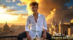 The Beautiful & Handsome Men of the Golden City,is a collection of AI generated images of sexy,glamorous,handsome guys in the heavens.