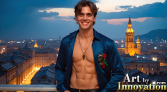 The Beautiful & Handsome Men of the Golden City,is a collection of AI generated images of sexy,glamorous,handsome guys in the heavens.