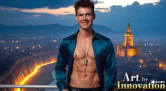 The Beautiful & Handsome Men of the Golden City,is a collection of AI generated images of sexy,glamorous,handsome guys in the heavens.