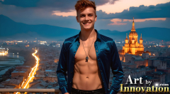 The Beautiful & Handsome Men of the Golden City,is a collection of AI generated images of sexy,glamorous,handsome guys in the heavens.