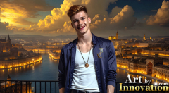 The Beautiful & Handsome Men of the Golden City,is a collection of AI generated images of sexy,glamorous,handsome guys in the heavens.