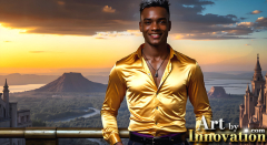 The Beautiful & Handsome Men of the Golden City,is a collection of AI generated images of sexy,glamorous,handsome guys in the heavens.