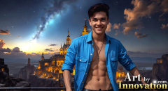 The Beautiful & Handsome Men of the Golden City,is a collection of AI generated images of sexy,glamorous,handsome guys in the heavens.