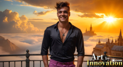 The Beautiful & Handsome Men of the Golden City,is a collection of AI generated images of sexy,glamorous,handsome guys in the heavens.