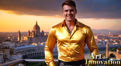 The Beautiful & Handsome Men of the Golden City,is a collection of AI generated images of sexy,glamorous,handsome guys in the heavens.