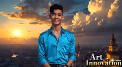 The Beautiful & Handsome Men of the Golden City,is a collection of AI generated images of sexy,glamorous,handsome guys in the heavens.