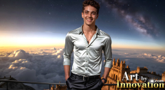 The Beautiful & Handsome Men of the Golden City,is a collection of AI generated images of sexy,glamorous,handsome guys in the heavens.