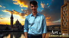 The Beautiful & Handsome Men of the Golden City,is a collection of AI generated images of sexy,glamorous,handsome guys in the heavens.