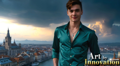 The Beautiful & Handsome Men of the Golden City,is a collection of AI generated images of sexy,glamorous,handsome guys in the heavens.
