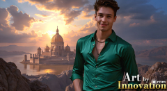 The Beautiful & Handsome Men of the Golden City,is a collection of AI generated images of sexy,glamorous,handsome guys in the heavens.