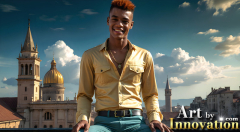 The Beautiful & Handsome Men of the Golden City,is a collection of AI generated images of sexy,glamorous,handsome guys in the heavens.