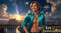 The Beautiful & Handsome Men of the Golden City,is a collection of AI generated images of sexy,glamorous,handsome guys in the heavens.