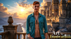 The Beautiful & Handsome Men of the Golden City,is a collection of AI generated images of sexy,glamorous,handsome guys in the heavens.