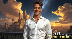 The Beautiful & Handsome Men of the Golden City,is a collection of AI generated images of sexy,glamorous,handsome guys in the heavens.