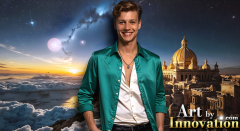 The Beautiful & Handsome Men of the Golden City,is a collection of AI generated images of sexy,glamorous,handsome guys in the heavens.