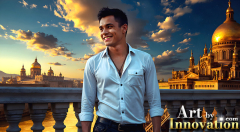 The Beautiful & Handsome Men of the Golden City,is a collection of AI generated images of sexy,glamorous,handsome guys in the heavens.