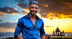 The Beautiful & Handsome Men of the Golden City,is a collection of AI generated images of sexy,glamorous,handsome guys in the heavens.