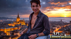 The Beautiful & Handsome Men of the Golden City,is a collection of AI generated images of sexy,glamorous,handsome guys in the heavens.