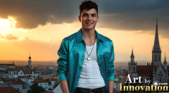 The Beautiful & Handsome Men of the Golden City,is a collection of AI generated images of sexy,glamorous,handsome guys in the heavens.