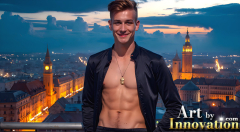 The Beautiful & Handsome Men of the Golden City,is a collection of AI generated images of sexy,glamorous,handsome guys in the heavens.