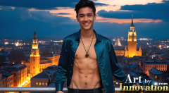 The Beautiful & Handsome Men of the Golden City,is a collection of AI generated images of sexy,glamorous,handsome guys in the heavens.