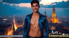 The Beautiful & Handsome Men of the Golden City,is a collection of AI generated images of sexy,glamorous,handsome guys in the heavens.