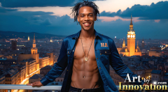 The Beautiful & Handsome Men of the Golden City,is a collection of AI generated images of sexy,glamorous,handsome guys in the heavens.