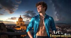 The Beautiful & Handsome Men of the Golden City,is a collection of AI generated images of sexy,glamorous,handsome guys in the heavens.