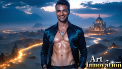 The Beautiful & Handsome Men of the Golden City,is a collection of AI generated images of sexy,glamorous,handsome guys in the heavens.