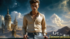 The Beautiful & Handsome Men of the Golden City,is a collection of AI generated images of sexy,glamorous,handsome guys in the heavens.