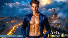 The Beautiful & Handsome Men of the Golden City,is a collection of AI generated images of sexy,glamorous,handsome guys in the heavens.