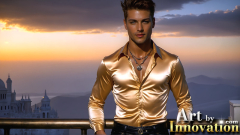 The Beautiful & Handsome Men of the Golden City,is a collection of AI generated images of sexy,glamorous,handsome guys in the heavens.
