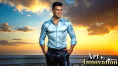 The Beautiful & Handsome Men of the Golden City,is a collection of AI generated images of sexy,glamorous,handsome guys in the heavens.