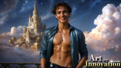 The Beautiful & Handsome Men of the Golden City,is a collection of AI generated images of sexy,glamorous,handsome guys in the heavens.