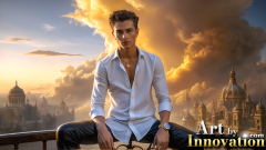 The Beautiful & Handsome Men of the Golden City,is a collection of AI generated images of sexy,glamorous,handsome guys in the heavens.