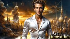 The Beautiful & Handsome Men of the Golden City,is a collection of AI generated images of sexy,glamorous,handsome guys in the heavens.