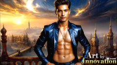 The Beautiful & Handsome Men of the Golden City,is a collection of AI generated images of sexy,glamorous,handsome guys in the heavens.