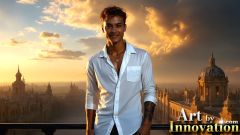 The Beautiful & Handsome Men of the Golden City,is a collection of AI generated images of sexy,glamorous,handsome guys in the heavens.