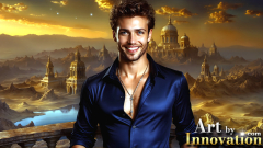 The Beautiful & Handsome Men of the Golden City,is a collection of AI generated images of sexy,glamorous,handsome guys in the heavens.