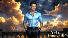 The Beautiful & Handsome Men of the Golden City,is a collection of AI generated images of sexy,glamorous,handsome guys in the heavens.