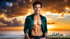 The Beautiful & Handsome Men of the Golden City,is a collection of AI generated images of sexy,glamorous,handsome guys in the heavens.