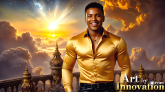 The Beautiful & Handsome Men of the Golden City,is a collection of AI generated images of sexy,glamorous,handsome guys in the heavens.