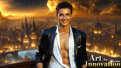 The Beautiful & Handsome Men of the Golden City,is a collection of AI generated images of sexy,glamorous,handsome guys in the heavens.
