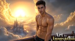The Beautiful & Handsome Men of the Golden City,is a collection of AI generated images of sexy,glamorous,handsome guys in the heavens.