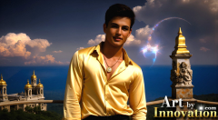 The Beautiful & Handsome Men of the Golden City,is a collection of AI generated images of sexy,glamorous,handsome guys in the heavens.