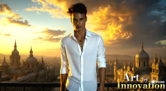 The Beautiful & Handsome Men of the Golden City,is a collection of AI generated images of sexy,glamorous,handsome guys in the heavens.