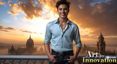 The Beautiful & Handsome Men of the Golden City,is a collection of AI generated images of sexy,glamorous,handsome guys in the heavens.