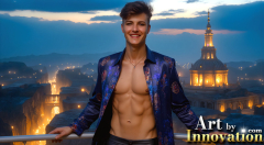 The Beautiful & Handsome Men of the Golden City,is a collection of AI generated images of sexy,glamorous,handsome guys in the heavens.